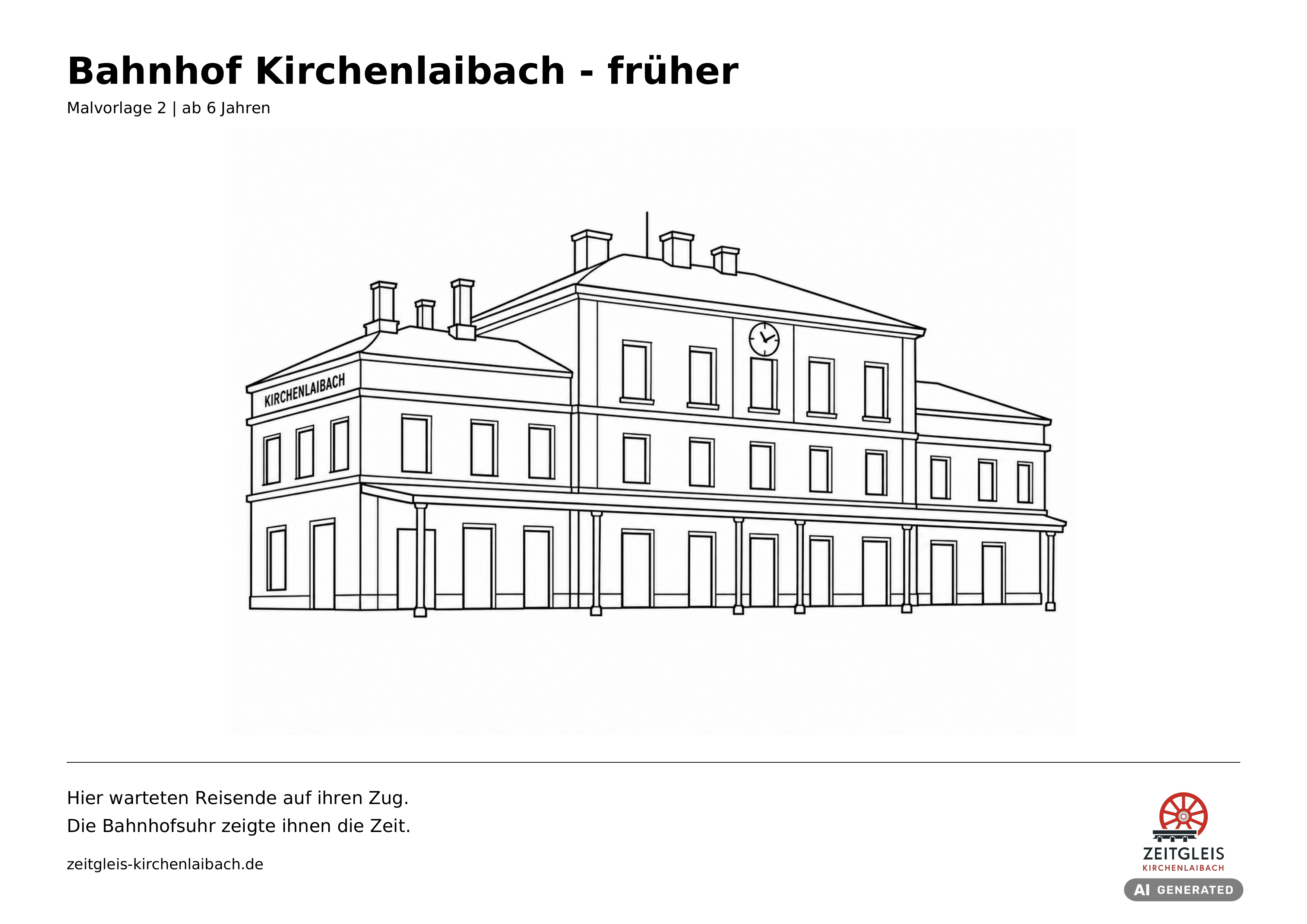 Vorschau der Malvorlage Bahnhof